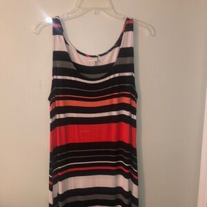 Black and Cream Sleeveless Maxi Sundress